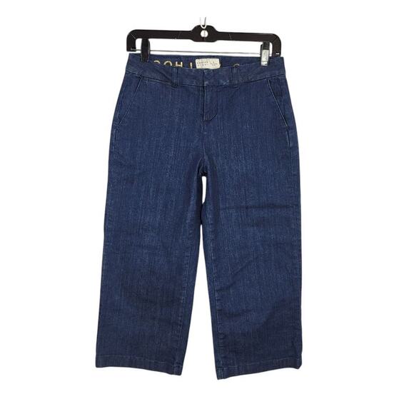 Kate Spade Broome Street Wide Leg Culotte Denim Capri Pant Size 26 Blue Jeans - Picture 1 of 14